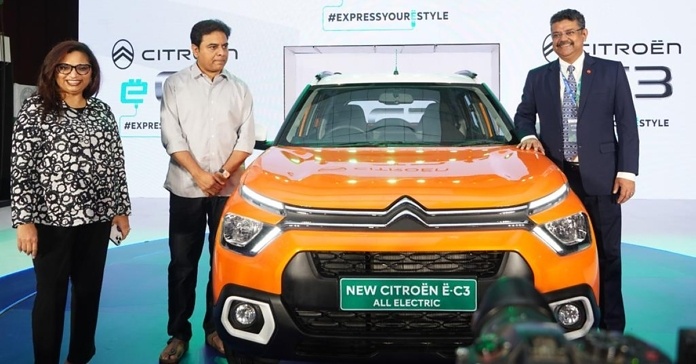 Citroen eC3 showcased at Hyderabad e-Motor Show ahead of launch