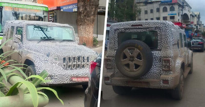 Upcoming Mahindra Thar 5-door spotted with a new front fascia