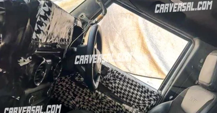 New spy shots of Mahindra Thar 5-door give more details about the interior